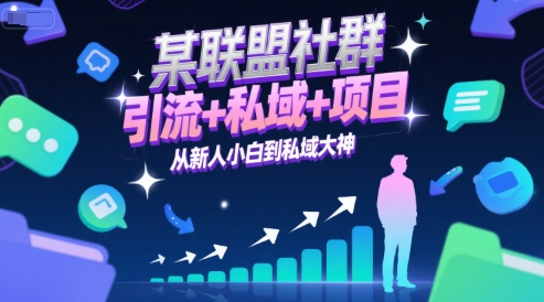 某联盟社群,引流+私域+项目,从新人小白到私域大神-淘金日记