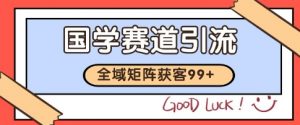 国学赛道精准拓客，自热矩阵日引99+ 获客SOP【揭秘】-淘金日记