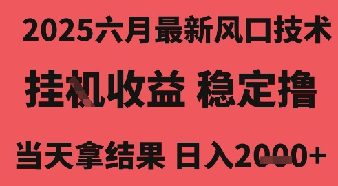 2025六月最新风口技术,无人挂G撸礼物,长期稳定 一个小时收益2k+,小白当天拿结果【揭秘】-淘金日记