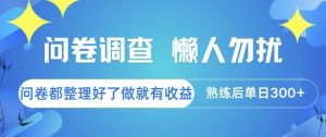 问卷调查,懒人勿扰,问卷都整理好了单价不等,做就有收益,熟练后单日3张【揭秘】-淘金日记
