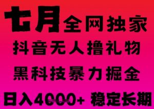 7月最新风口抖音无人直播撸音浪掘金，黑科技全自动运行，长期稳定，日入1k+，可批量收益翻倍【揭秘】-淘金日记