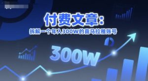 付费文章:拆解一个年入300W的喜马拉雅账号-淘金日记