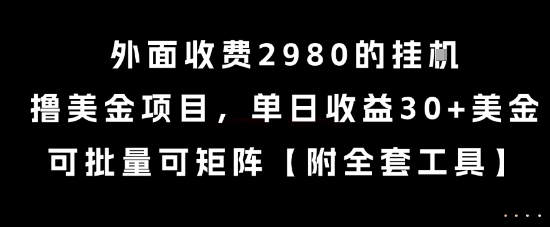 外面收费2980的挂G撸美金项目,单日收益30+美金,可批量可矩阵【揭秘】-淘金日记