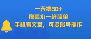 一天撸30+，像喝水一样简单，手机看文章，可多账号操作-淘金日记