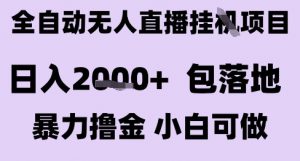 最新全自动抖音无人直播挂G项目,日入2k+ 包落地暴力撸金,小白可做【揭秘】-淘金日记