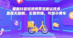 最新抖音短视频带货搬运技术，直接无脑搬，无需剪辑，可挂小黄车-淘金日记