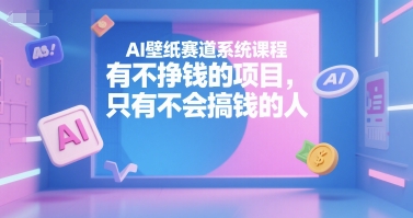AI壁纸赛道系统课程,有不挣钱的项目,只有不会搞钱的人-淘金日记