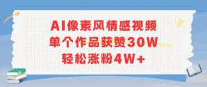 AI像素风情感视频,单个作品获赞30W,轻松涨粉4W+-淘金日记