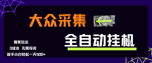 大众采集全自动玩法,新手小白轻松一天5张+,操作简单零成本【揭秘】-淘金日记