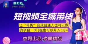 短视频全域带货,让带货变成普通人也可以做的项目,0门槛也可以月入3W-淘金日记