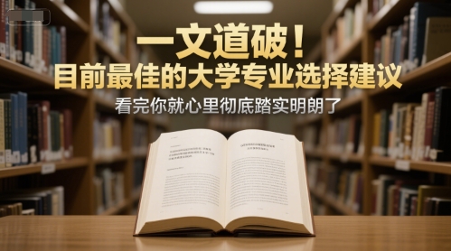 付费文章:一文道破!目前最佳的大学专业选择建议,看完你就心里彻底踏实明朗了-淘金日记