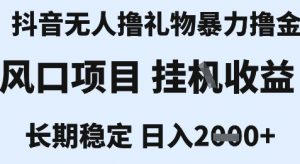 最新风口抖音无人暴力撸金技术,不违规不封号,一个小时收益2k+,小白当天拿结果【揭秘】-淘金日记