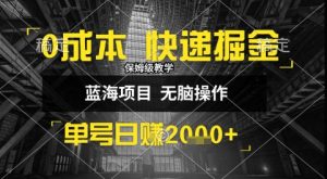 0成本快递掘金玩法，日入1k+，小白30分钟上手，收益嘎嘎猛【揭秘】-淘金日记
