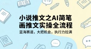 小说推文之AI简笔画推文实操全流程，蓝海赛道，大把机会，执行力拉满-淘金日记