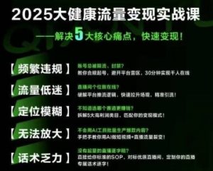 大健康流量全域新增长8.0,三月底线下课视频,大健康万亿蓝海,从类目突围到模式迭代-淘金日记