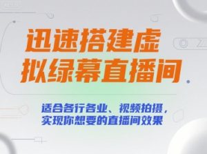 迅速搭建虚拟绿幕直播间，适合各行各业、视频拍摄，实现你想要的直播间效果-淘金日记