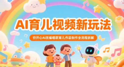 AI育儿视频新玩法,穷开心AI改编唱歌育儿作品制作全流程拆解-淘金日记