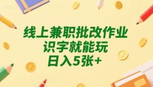 线上兼职批改作业,识字就能玩,日入5张+【揭秘】-淘金日记