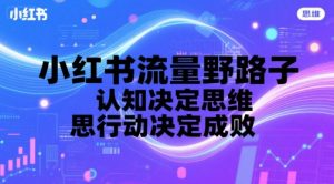 小红书流量野路子，认知决定思维，思维决定行动，行动决定成败-淘金日记