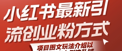 小红书最新引流创业粉方式,项目图文玩法介绍以及如何安全倒流私域-淘金日记
