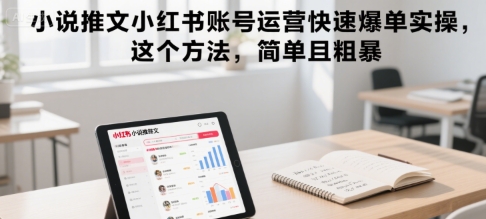 小说推文小红书账号运营快速爆单实操，这个方法，简单且粗暴-淘金日记