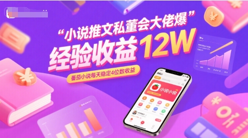 小说推文私董会大佬爆单经验分享收益12W,番茄小说每天稳定4位数收益-淘金日记