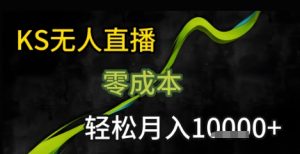 KS无人直播25年最新玩法,只需一部手机,轻松月入1W+【揭秘】-淘金日记