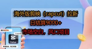 海外版剪映(capcut)拉新,日结算1k+,市场空白,风口项目-淘金日记