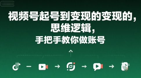 视频号起号到变现的思维逻辑，手把手教你做账号-淘金日记