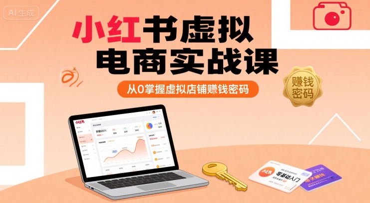 小红书虚拟电商实战课,从0掌握虚拟店铺賺钱密码-淘金日记