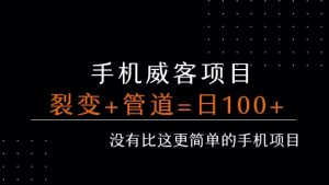 手机威客裂变+管道收益 每天被动收益至少100+-淘金日记