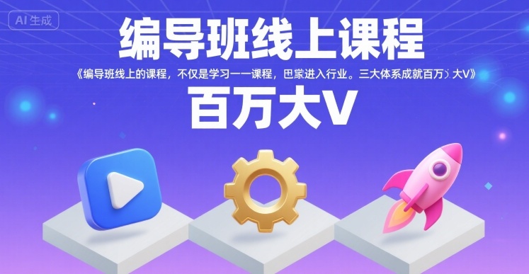 编导班线上课程,不仅是学习一门课程,更是进入一个行业,三大体系成就百万大V-淘金日记