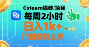 steam搬砖项目每周2小时日入1k+收益核心玩法,手把手教你,门槛低好上手-淘金日记