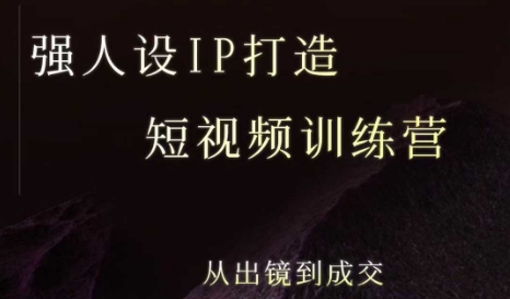 强人设ip打造课,8月最新5天短视频ip训练营,从出镜到成交-淘金日记