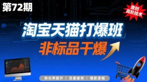 淘宝天猫打爆班原创高阶技术第72期,非标品干爆-淘金日记