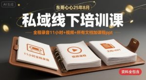 东哥心心25年8月私域线下培训课，全程录音11小时+视频+所有文档加课程ppt-淘金日记
