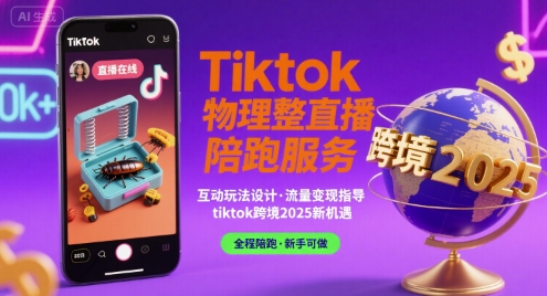 Tiktok物理整蛊直播陪跑服务-tiktok跨境2025-淘金日记