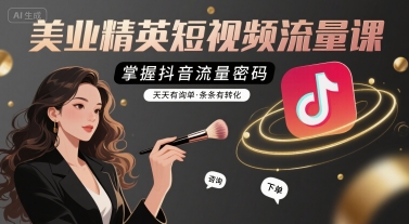 美业精英短视频流量课,掌握抖音流量密码,天天有询单,条条有转化-淘金日记