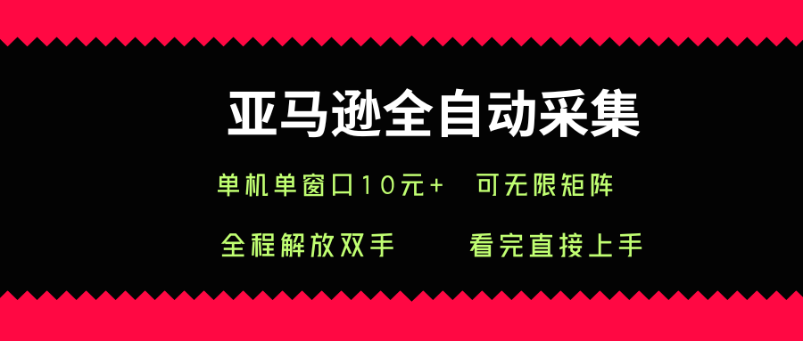 亚马逊全自动采集,单机单窗口一天10+,可无限矩阵去做【揭秘】-淘金日记