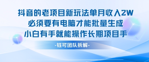 老项目新玩法单月收入2W小白有手就能操作长期项目-淘金日记