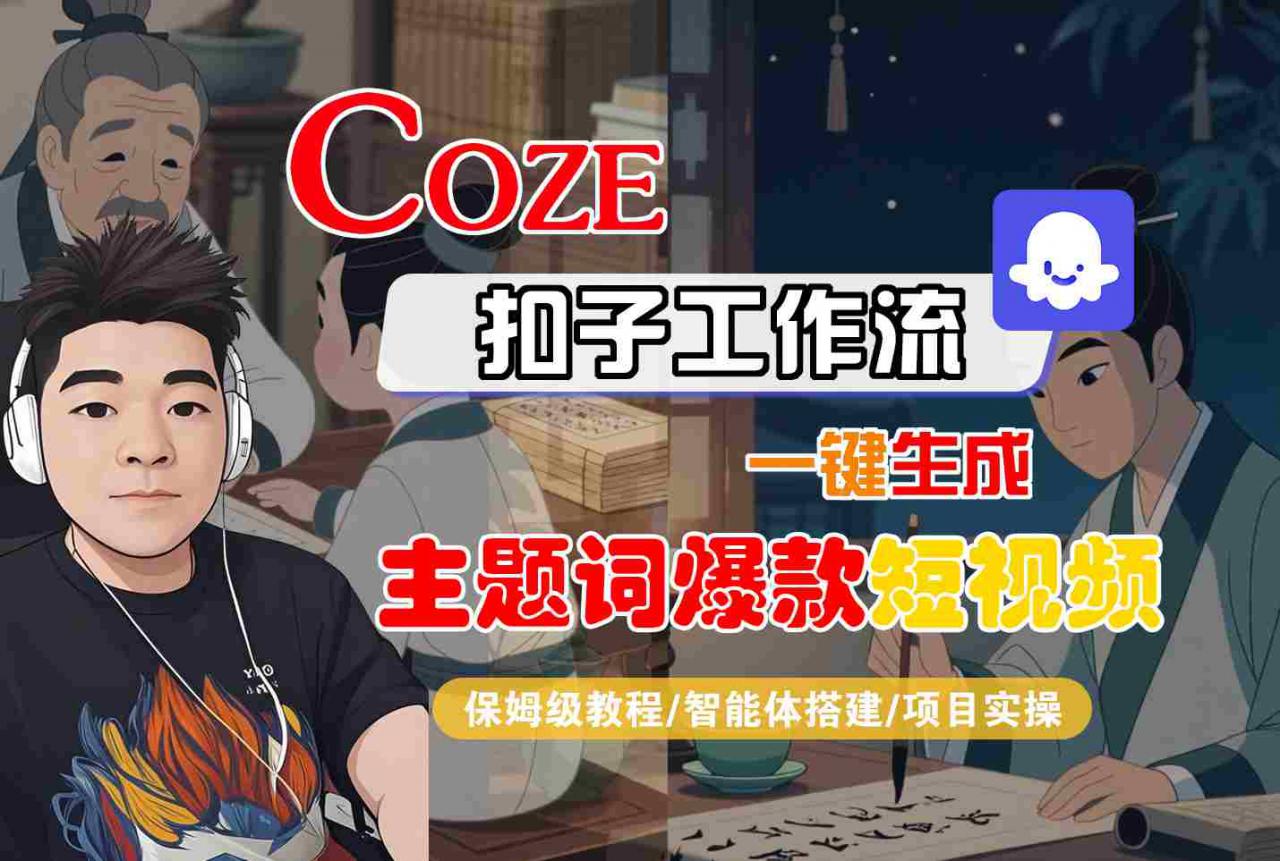 COZE扣子工作流一键生成主题词爆款短视频，保姆级教程-智能体搭建-项目实操-淘金日记
