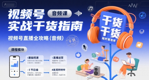 视频号实战干货指南,视频号直播全攻略(音频)-淘金日记