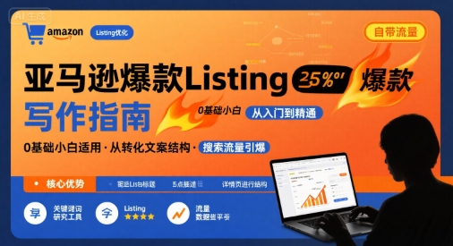 亚马逊爆款Listing写作方法，亚马逊0基础小白也能写爆款自带流量的Listing-淘金日记
