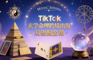 TikTok玄学命理跨境出海双语掘金课，手把手教你用命理知识精准直击海外用户痛点-淘金日记