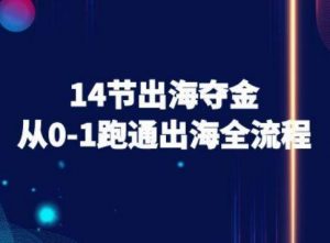14节出海夺金从0-1跑通出海全流程-跨境电商教程-淘金日记