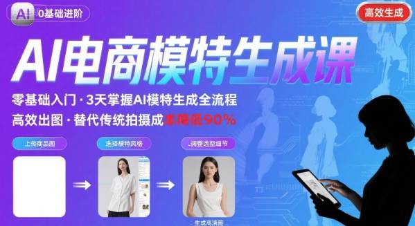 AI模特进阶课程,0基础高效生成逼真电商模特图-淘金日记
