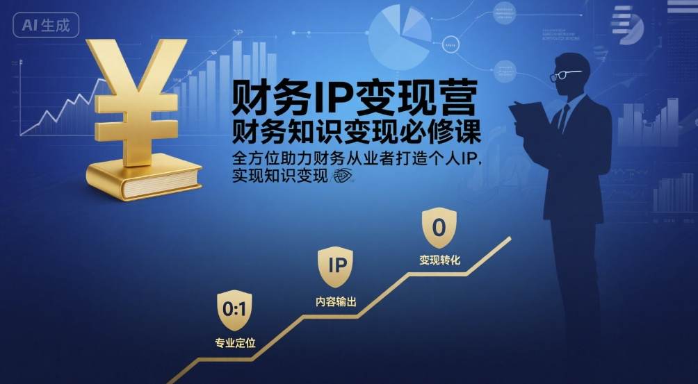 财务IP变现营,财务知识变现必修课,全方位助力财务从业者打造个人IP,实现知识变现-淘金日记