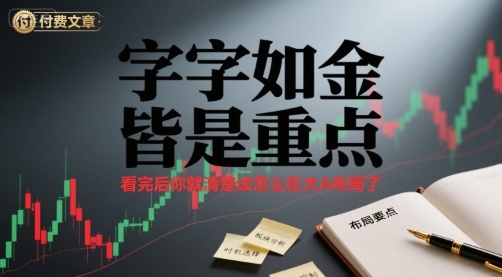 付费文章:字字如金 皆是重点, 看完后 你就清楚该怎么在大A布局了-淘金日记