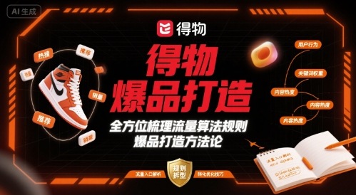 得物爆品打造,全方位梳理得物流量算法规则爆品打造规则-淘金日记