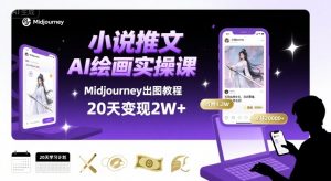 小说推文干货分享之AI绘画MJ出图实操课,用Midjourney做小说推文,20天挣2w-淘金日记